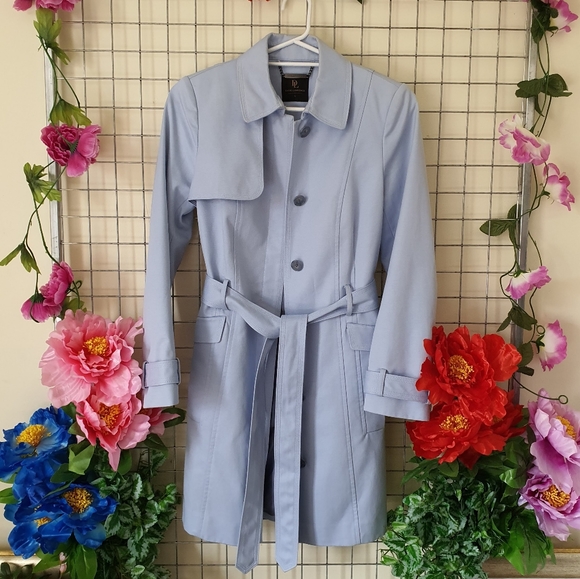 DAVID LAWRENCE | Trench Coat | Powder Blue | Size: AU 8 | Like New Condition - Picture 2 of 12